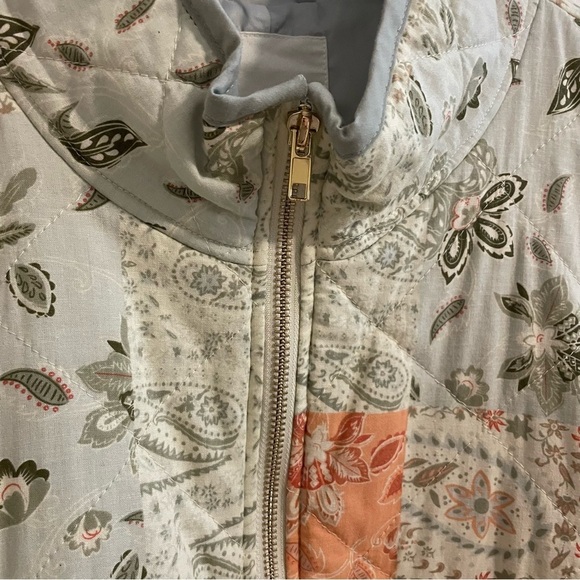 Avec Les Filles Quilted Patchwork Floral Paisley Bomber Jacket Size Large - Picture 5 of 11